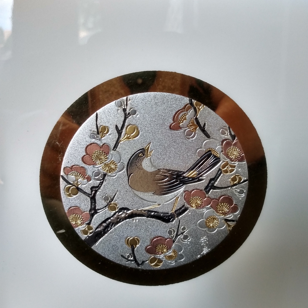 Chokin Yoshinobu Hara metal embossed tile - Picture 5 of 9